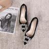French pointed rhinestone high heels women's summer 2025 new stiletto large size small size black professional single shoes women