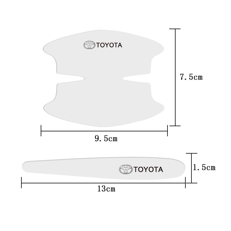 8Pcs Transparent Car Door Handle Protector Bowl Sticker for Toyota Alphard Scion Yaris Corolla Prius C-HR Verso Auto Accessories