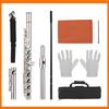 16 Holes Closed Hole Flute C Key Flute Woodwind Instrument with Cleaning Cloth Rod Gloves Screwdriver 16 Holes Flute C Key Flute