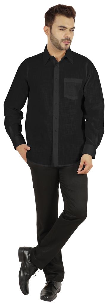 Bestman Solid Shirt For Mens Long Sleeves With Cuff Patch Pocket Shirt Cotton Office