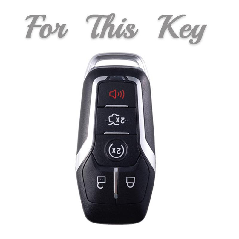 TPU Shell Fob Holder Keychain For Ford Fusion Mondeo Mustang F 150 Explorer Edge 2015 2016 2017 2018 Car Remote Key Case Cover