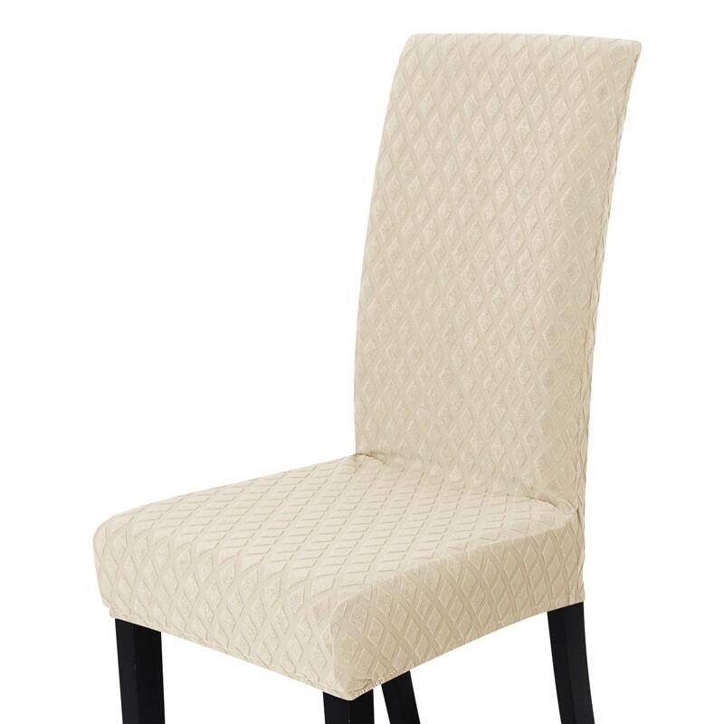 Solid Jacquard ChairCover Stretch DiningRoom Office Banquet Housse Chair Cover