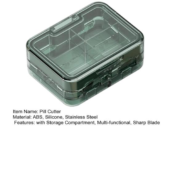 Multi-purpose Pill Cutter with Storage Compartment Double Layers Pill Splitter