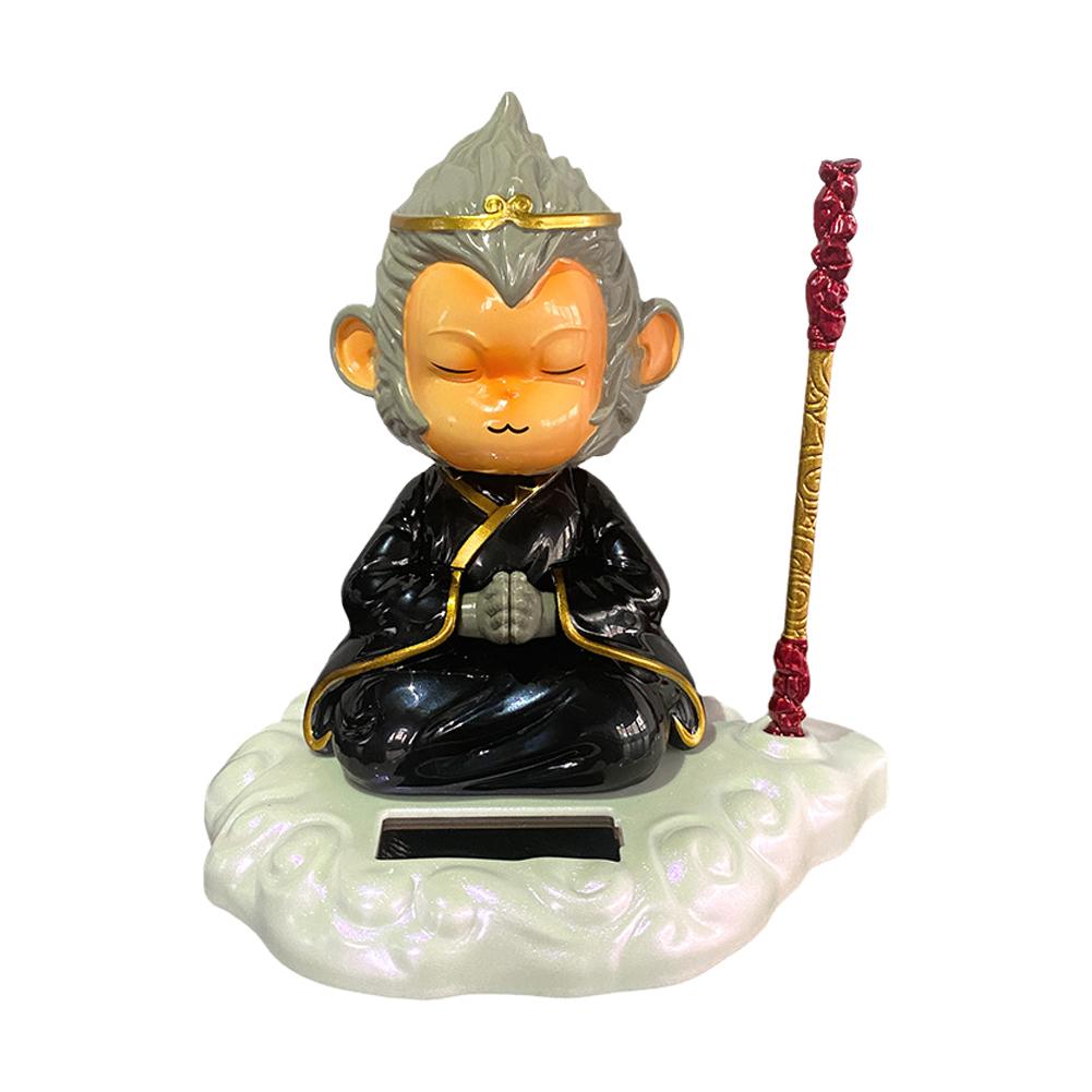 Solar Ornaments Qi Tian Great Saint Sun Walker Solar Decoration Cute Bobblehead Decoration Monkey Creative Car Doll A0X0