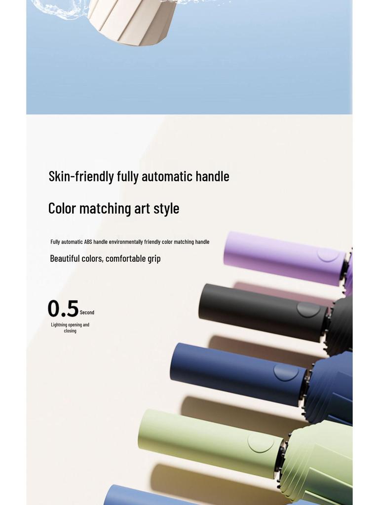 Extra Large Automatic Umbrella with Reinforced Anti-UV Sun Protection and Custom Print