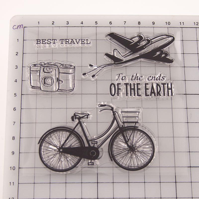 Camera Bicycle Plane Transparent Clear Silicone Stamp for Seal DIY Scrapbooking Clear Stamp