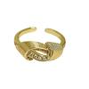 Medieval Entangled Diamond-Set Zir*****Pen Ring Women'S Light Luxury Retro Brushed Mobius Ring