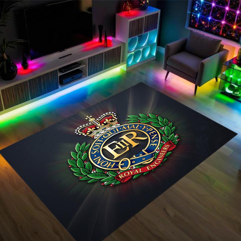 Royal Engineers A.F.C Design Crystal Velvet Carpet Cozy Non?Slip Printed Rug For Bedroom Living Room Entrance