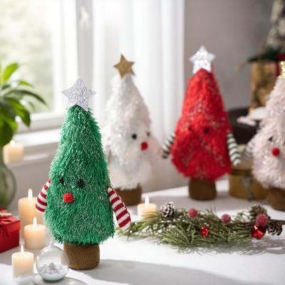 Cute Handmade Christmas Tree Decoration Soft Decorative Xmas Desktop Ornament Cartoon Creative Christmas Doll Kids Gift