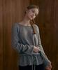 ODER Mohair Wool String Ruffle Pullover - Grey