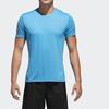 adidas T Shirts Men's Aqua Blue Crew Neck Moderate Straight Fit DX1313