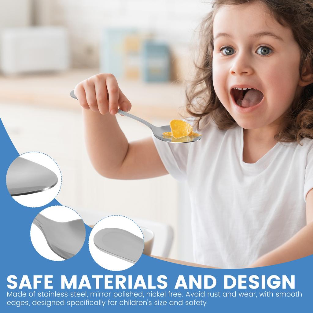 10/20Pcs Tableware Set Stainless Steel Child Fork and Spoon Kit 15/16cm Kid Tableware Flatware Kit for Kindergartens and Schools