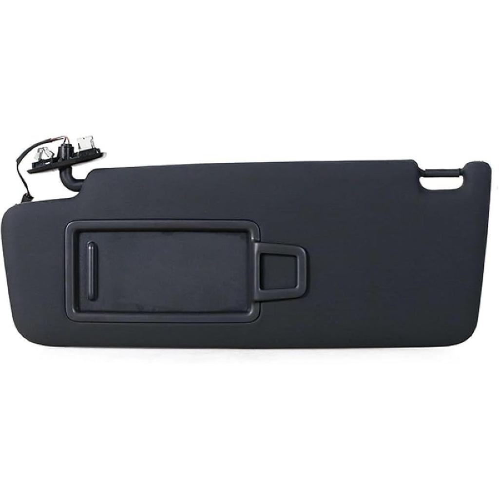 RQHEQLJV Black Sun Visor Compatible for VW Golf 7 MK7 GTI Superb3 Car Front SunVisor Panel with Makeup Mirror Black Sunshade(1pc Black Left)
