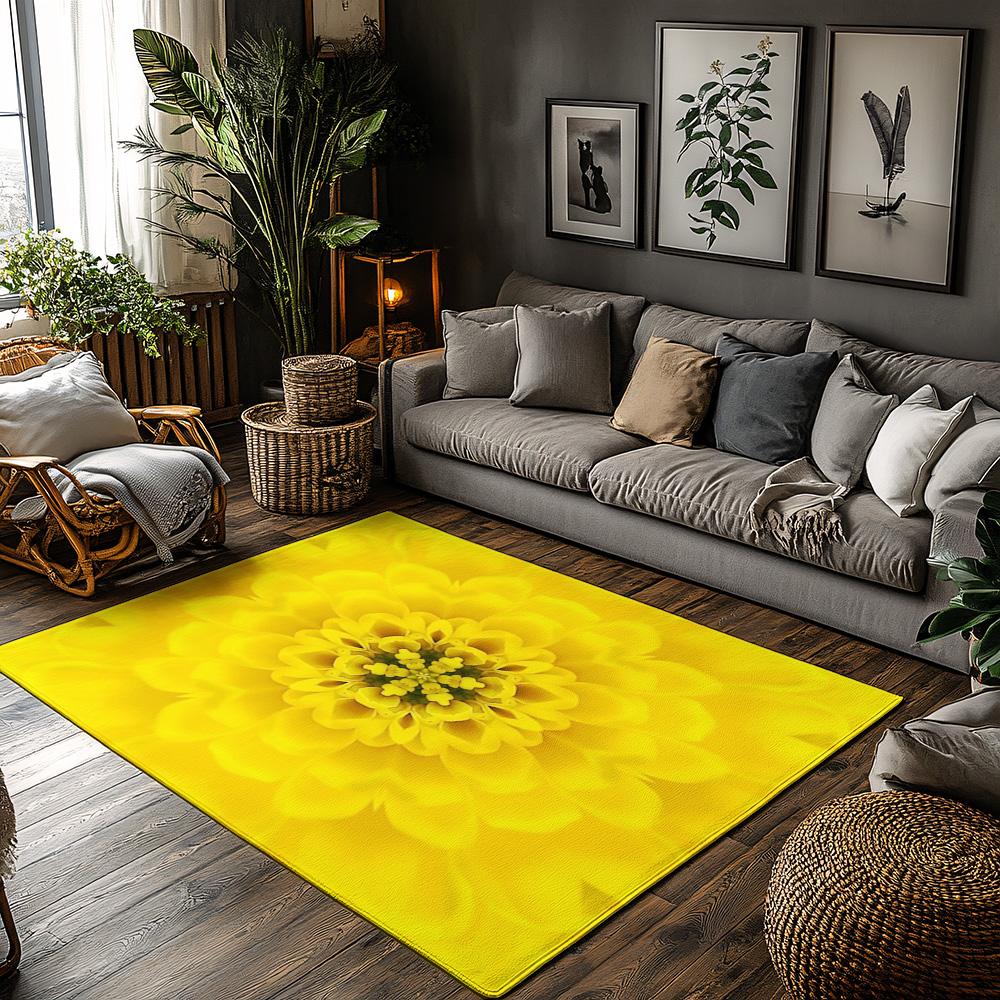 Tuniu Bright Sunflower Print Non-Slip Floor Mat Rug for Living Room Bedroom Kitchen Decorative Mat 50x80cm