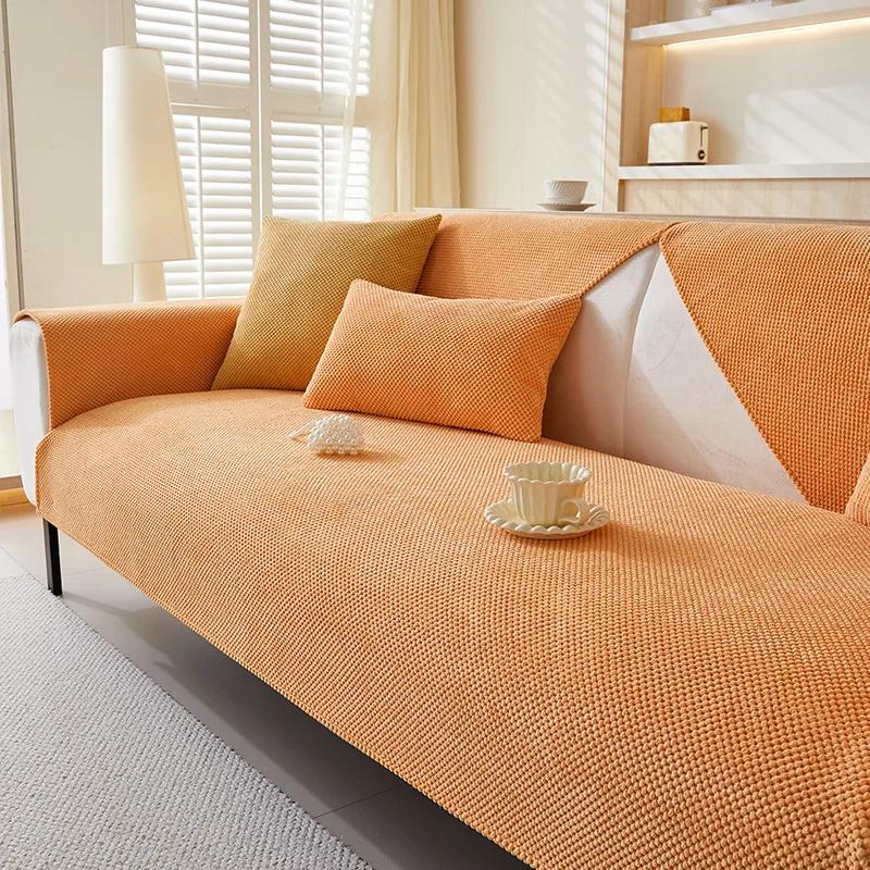 

Чехол для дивана из вельвета, нескользящий, универсальный, коврик для дивана, осенне-зимний, утолщенный, однотонный, простая подушка для дивана 45x45cm pillowcase