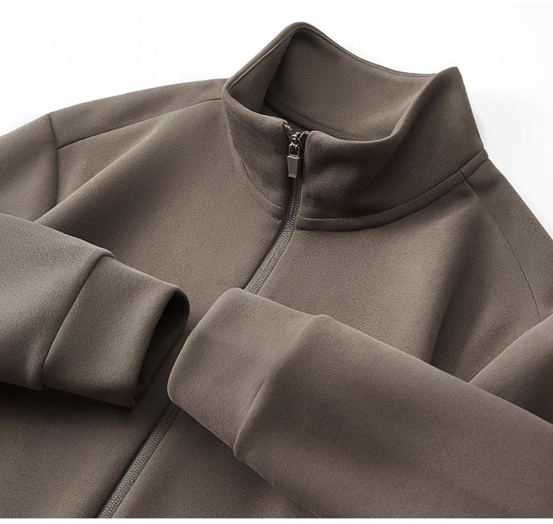 Unisex Comfortable Solid Color Zipper Hoodie with Stand-up Collar - Autumn/Winter Edition