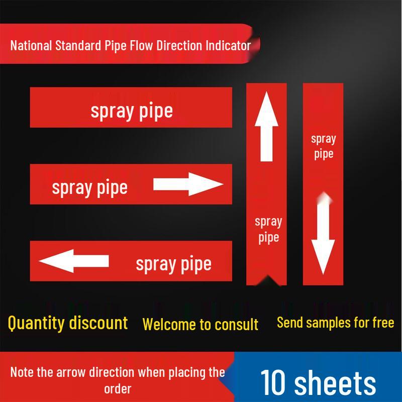 MOUFU Industrial Pipe Flow Direction Labels