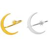 Crescent Moon and Star Open Ring for Women Minimalist Celestial Adjustable Ring