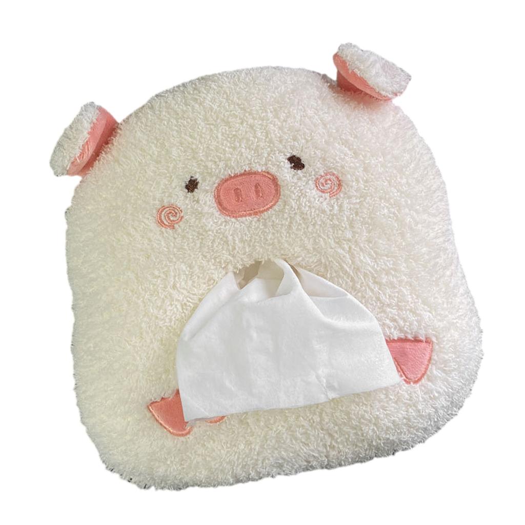 Cute Plush Automotive Tissue Box Organizer Multipurpose Storage Solution Suitable For Car Truck Interior Decoration Item