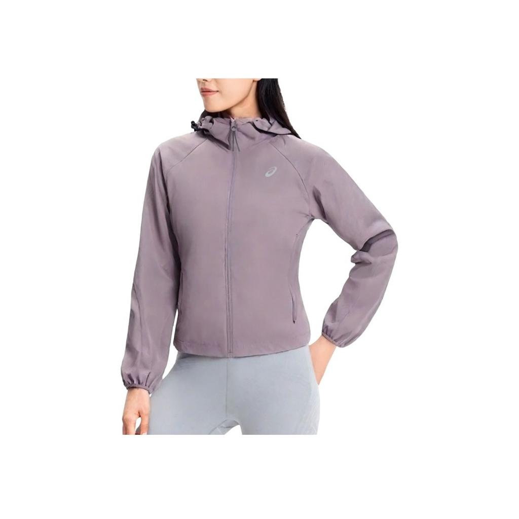 Asics Sports Lifestyle Solid Color Brand Logo Hooded Long Sleeve Jacket Women Jackets Purple 2012D248-500
