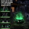 Large20 Inch Halloween Cauldron with LED Lights, Light Up Tripod Stand for Outdoor Yard Decor, Spooky Candy Bowl for Party Prop, Black Plastic