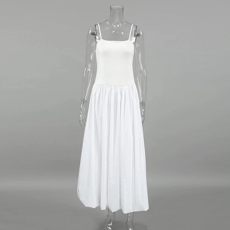 

New Arrival Fashion French Style Temperament Pettiskirt Suspenders Backless Dress Strap Top Backless Dress White L