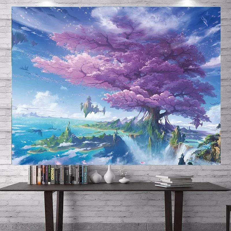 Warm Scenery Anime Sky Background Tapestry Bedroom Living Room Tapestry Home Wall Decoration Tapestry