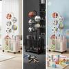Tall Sports Equipment Storage Rack Heavy-Duty Ball Holder with Basket Large