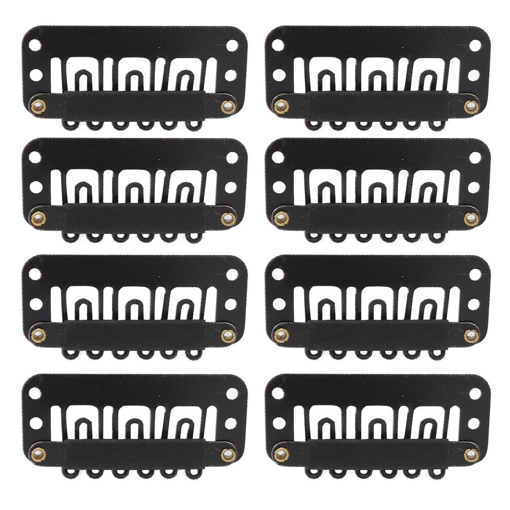 100Pcs 6 Teeth Hair Extension Clips Wig Clips Stainless Steel U Shape Snap Clips for Hair Extension Hairpiece DIY