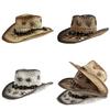 Cowboy Straw Hat With Sun Protection And Breathable Design For Summer Outdoor Activities**