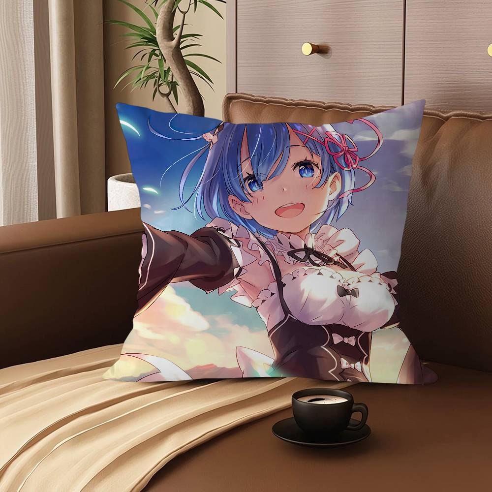 Rem Ram Cartoon Animation Pillowcase Toon Gift Cushion Cover Bedroom Home Sofa Chair Seat Decor Pillow Case