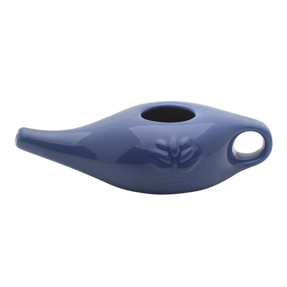Kit de Lavage Nasal Pot Neti en Céramique Pot à Bec Confortable Pour Sinusite Rhinite Allergie Pour la Santé des Sinus