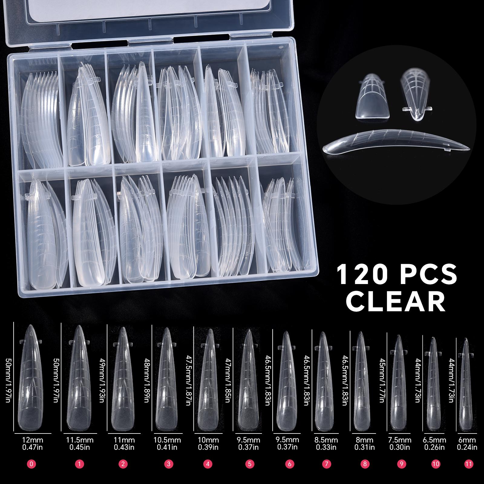 

120 шт./набор Двойная форма для наращивания ногтей Быстрое создание формы Полное покрытие Искусство ногтей на пальцах Наращивание Форма для наращивания Ногтевой УФ-гель Пластиковая форма