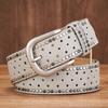 3.7CM Original Design New Vintage Lady Belt Handsome Hollow Out Rivet All-match Fashion Female Belts Quality Women Wide Belt
