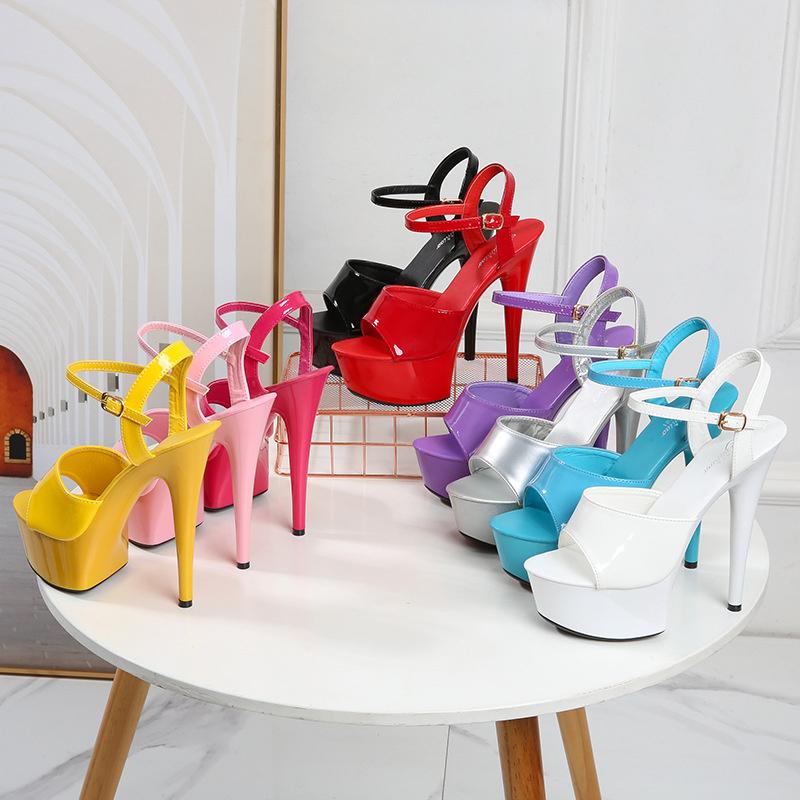 Large Size 43 New Sexy Super High Heels, Slim High Heels, Waterproof Platform Sandals, Women's Fashionable Thin Strap High Heels