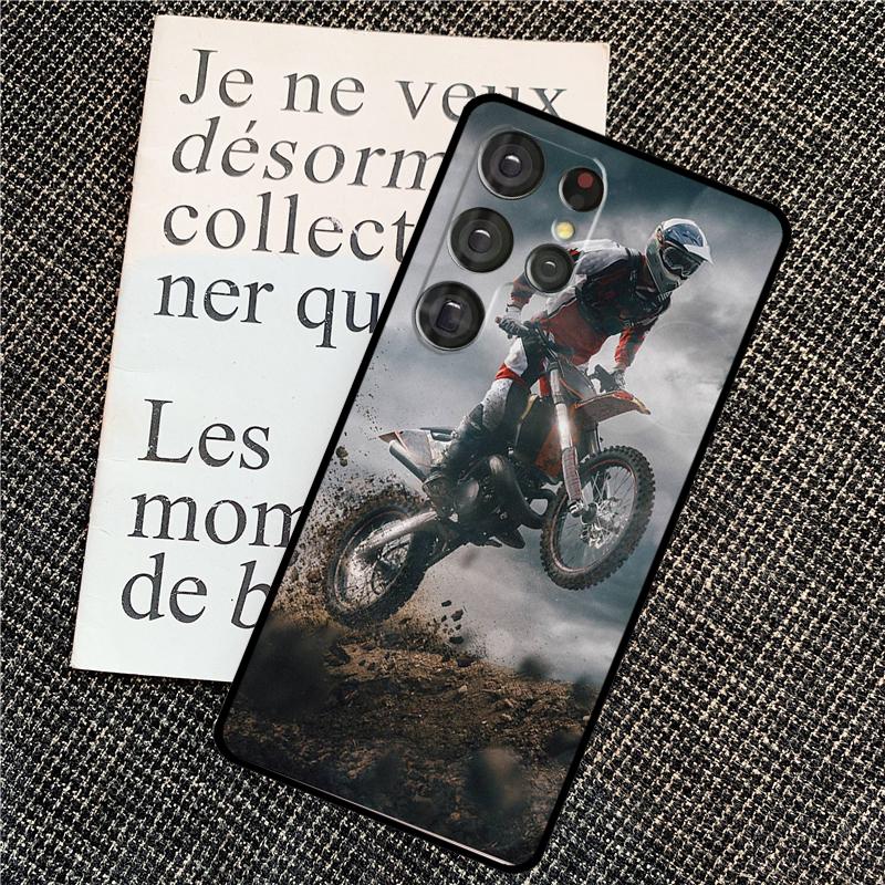 Moto Cross Motorcycle Sports Cover For Samsung Galaxy S24 Ultra S22 S23 Plus S20 S21 FE S8 S9 S10 Note 10 20 Ultra Case