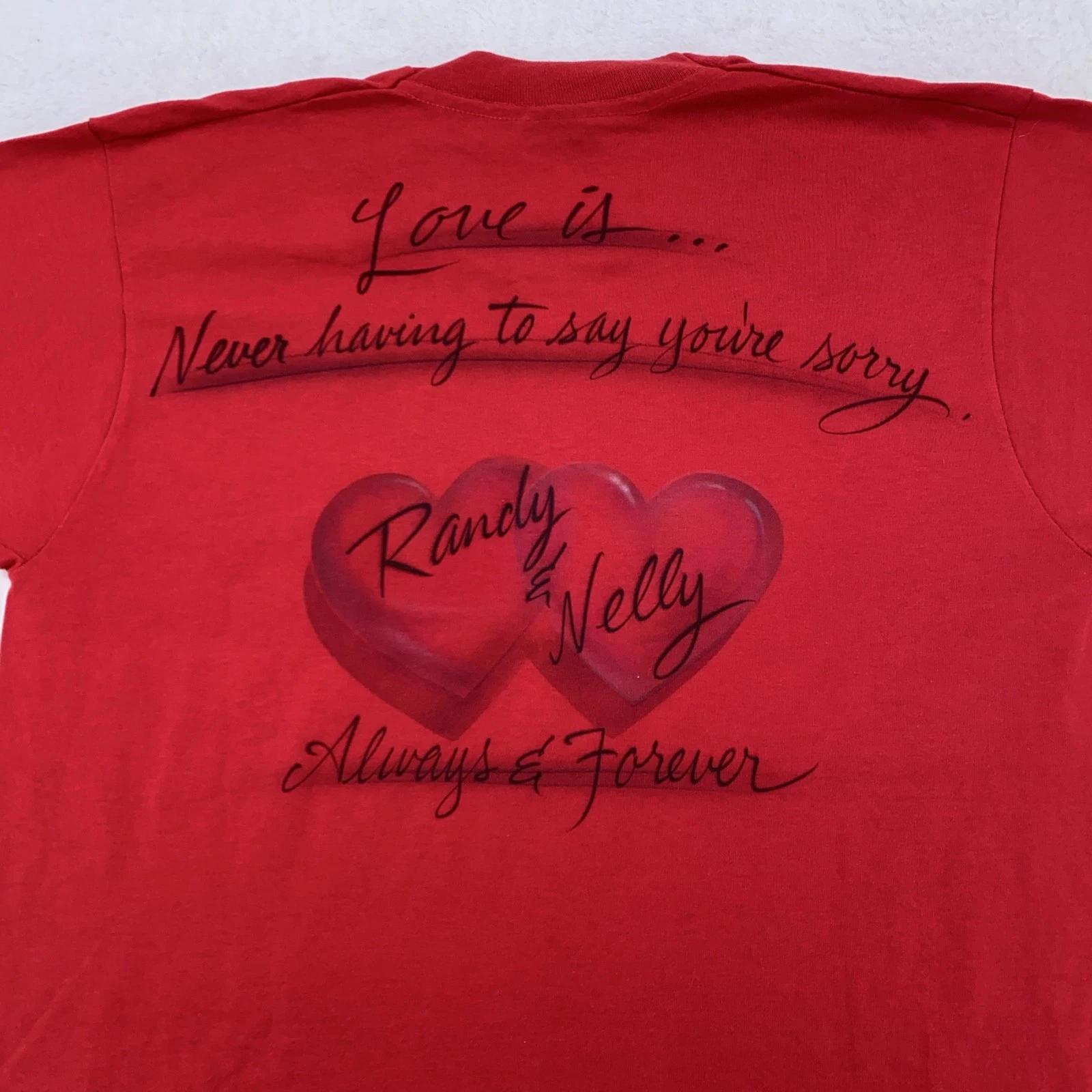 

Vintage Pier 39 San Francisco T-Shirt Mens M/L Randy Nelly Love Hearts airbrush S