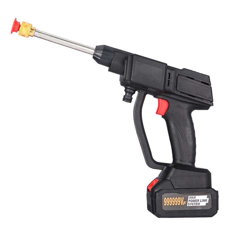 Wireless Portable Car Washer: Rechargeable High-Pressure Water Gun with Cleaning Brush for Household Use