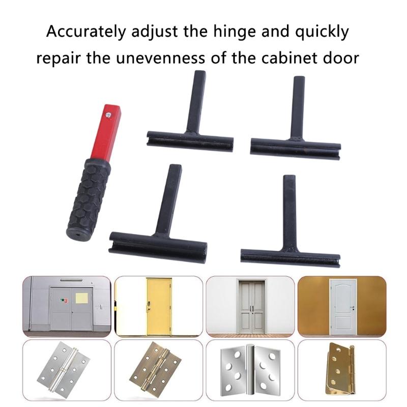 Professional 4 In 1 Ergonomic Hinge Benders Wrench Adjustment Tool Kit for Door Cabinets Steel Construction Easy To Use