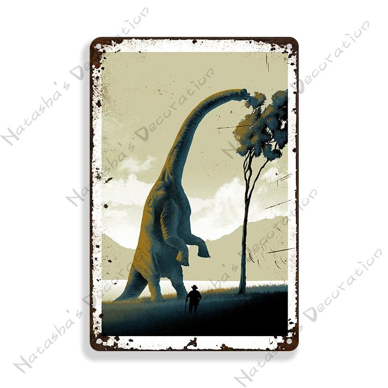 Classic Movie Poster Jurassic Park Metal Sign Retro Poster Vintage Metal Plaque Rusty Metal Sign Club Bar Cafe Industrial Decor