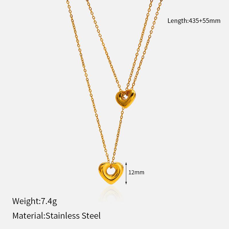 Stacked Love Titanium Steel Necklace Women's Light Luxury High-end Sense Collarbone Chain Does Not Fade Neck Chain Stainless Steel Sweater Chain Neckl
