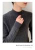 Women's 2025 Autumn/Winter Cashmere Loose Knit Sweater with Half-High Neck