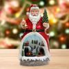 Christmas Figurine Collectible Led Desk Resin Rotating Train Musical Ornament for Apartment Hotel