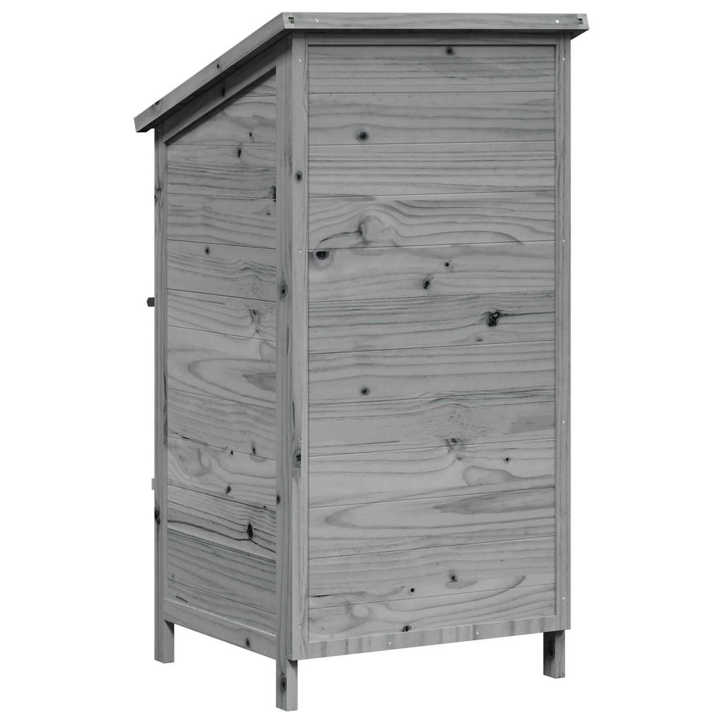 Garden Shed Gray 59.5 X 56 X 113.5 Cm Solid Spruce Wood