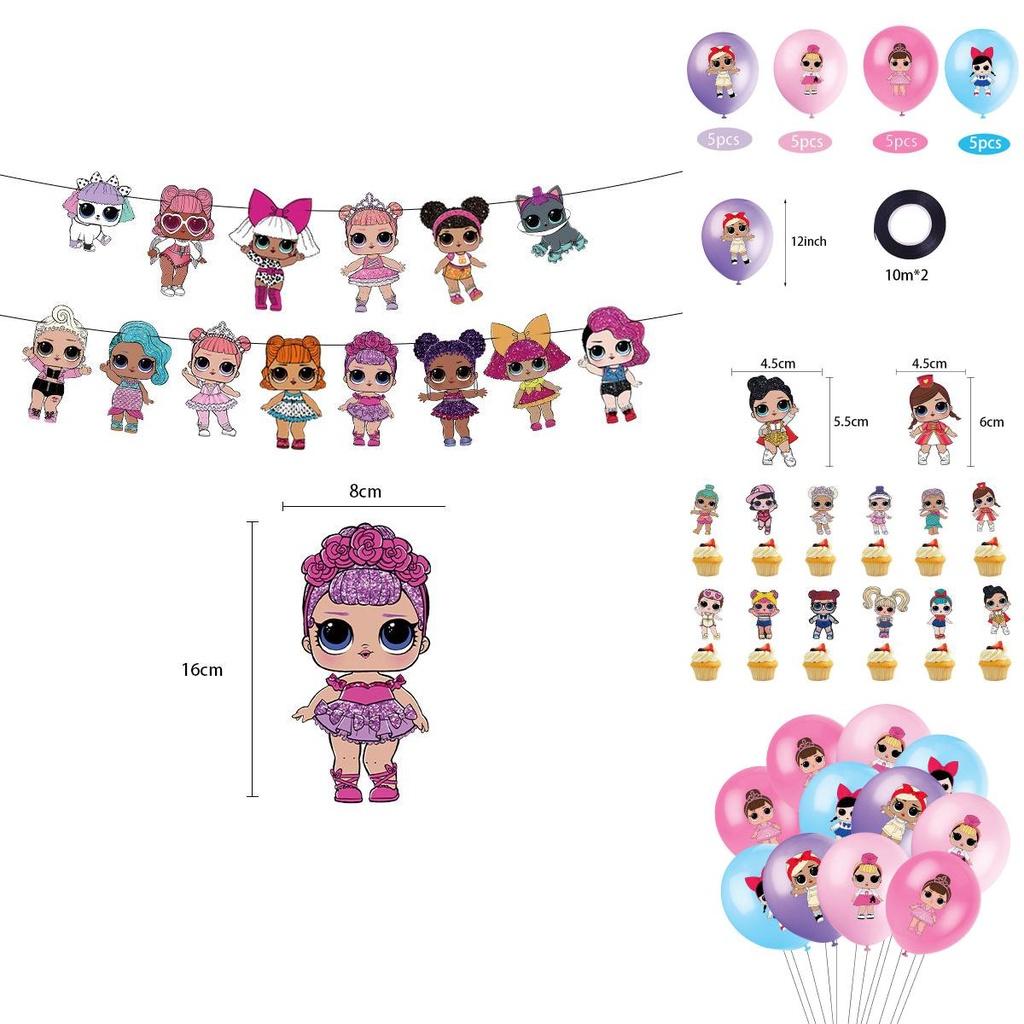Theme Lol Party Supplies Birthday Decorations Balloons Inserts Kids Girls Favors
