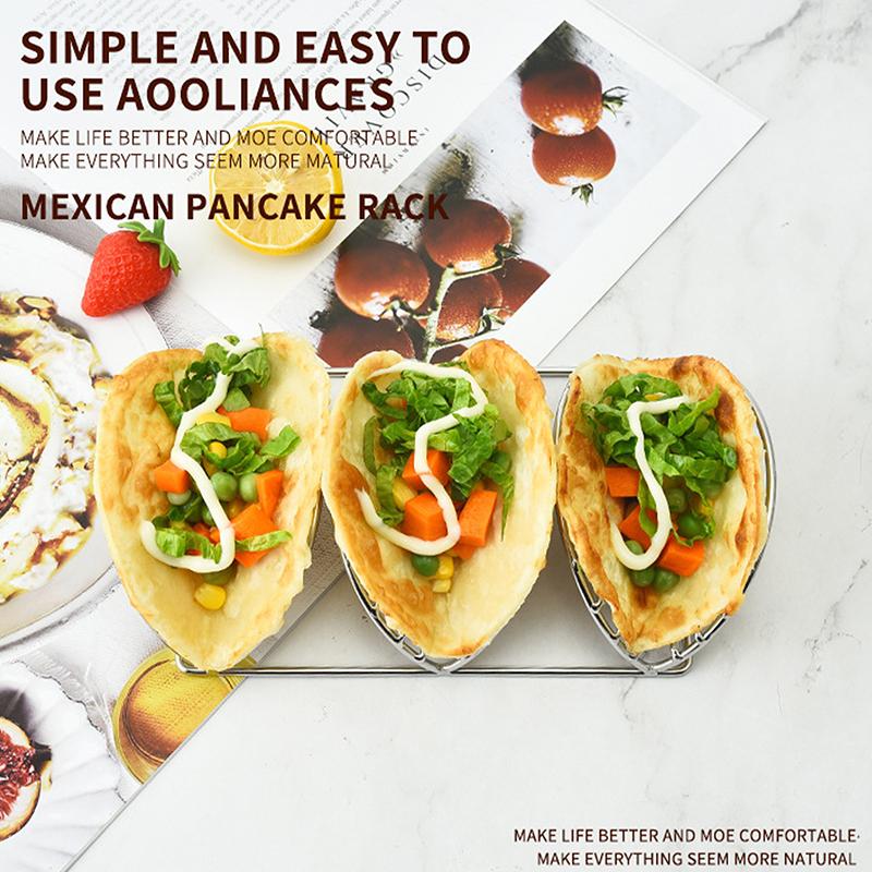 Tortillas Stand Wave Metal Dish Shaped Rack Parties Plate Baking Burritos Restaurants Heart Silver Home Tray Storage Holds Shelf