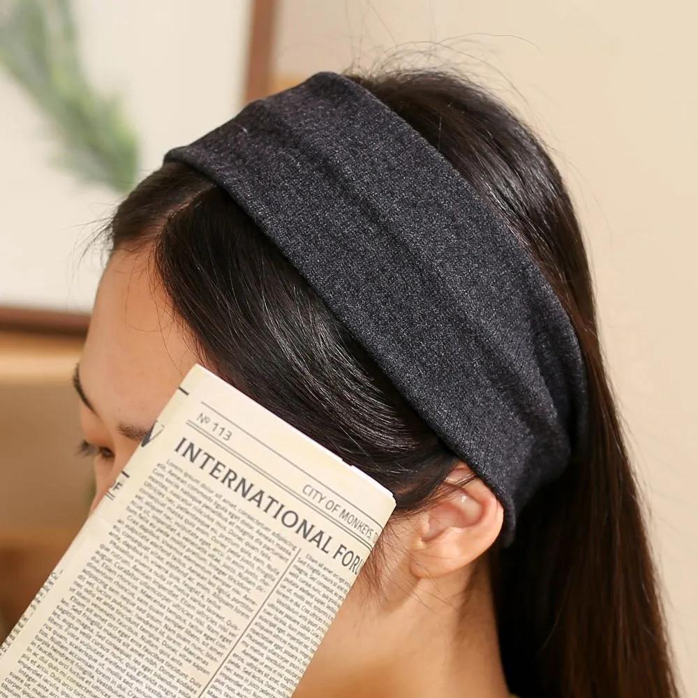 Daily Headband Designer Headband Angel Scrunchie Simple Ribbed Turban Dark Gray