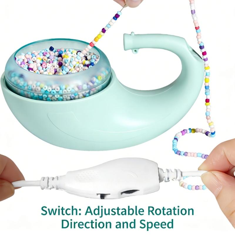 Compact Design USB Electric Automatic Bead Stringer for Portable Jewelry Making During Trips and Craft Fairs Activity