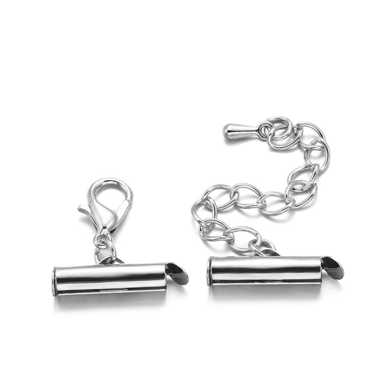 Set of 10 Versatile Connectors Crimp End Caps Extending Chains Jewelry Findings DIY Bracelet Jewelry Making Accessories