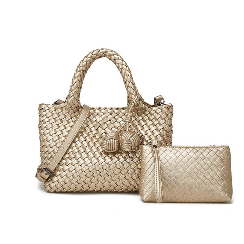 New High-end Texture Hand-woven Bag Women's Fashion Personalized Handbag Pendant Vegetable Basket Hand Bag